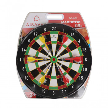 Magnetic Dart Board  -  13.5 Inch, Red,Black,Green,White