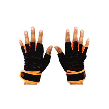 Gym Gloves  -  M, Black,Orange