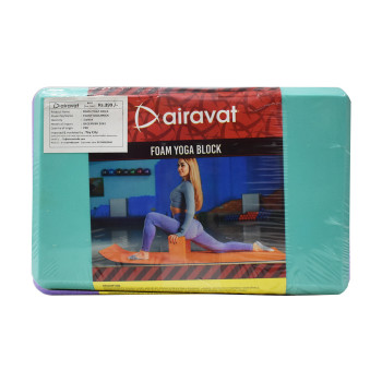 Foam Brick Cork Yoga Block  -  Turquise, L 23 x W 15 x H 7.5 cm