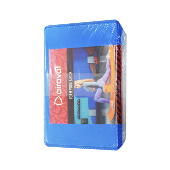 Foam Brick Cork Yoga Block  -  Blue, L 23 x W 15 x H 7.5 cm