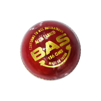 Alum Tanned Cricket Leather Ball  -  Red