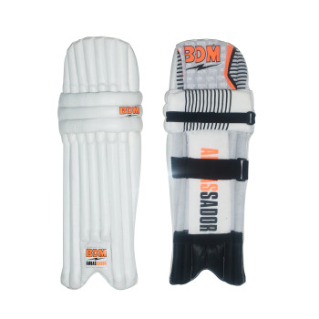 Ambassador Cricket Leg Guard  -  Mens, Right-handed, White