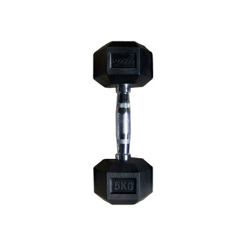 Hexagonal Gym Dumbell  -  Black, 5 Kg