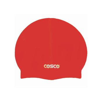 Single Colour Swimming Cap  -  Red, Adult