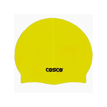 Single Colour Swimming Cap  -  Yellow, Adult