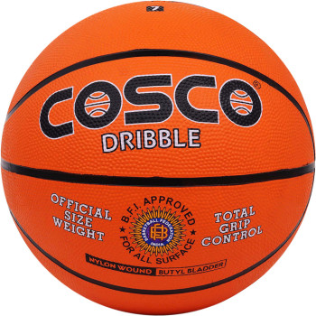 Dribble Basketball  -  7, Black,Orange