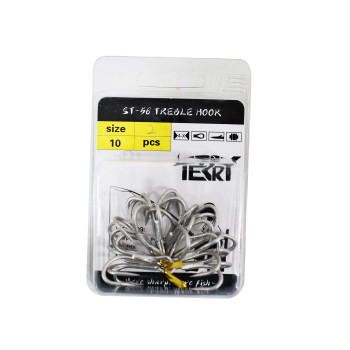 Terry Treble #2 Fishing Hooks  -  Silver