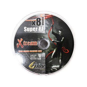 Terry Xtreme X8 50LB (5X100M) Fishing Braided lines  -  Red