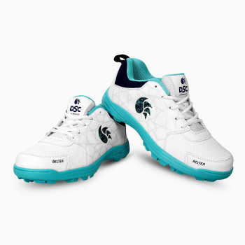 Belter Cricket Shoes  -  11, Green,White, Mens