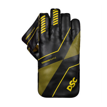 Condor Ruffle Cricket Wicket Keeping Gloves  -  Boys, Black,Yellow