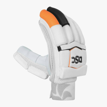 Krunch 7.0 Cricket Batting Glove  -  Mens, Black,White,Orange, Right-h