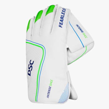Intense Shoc Cricket Wicket Keeping Gloves  -  Boys, Blue,Green,White
