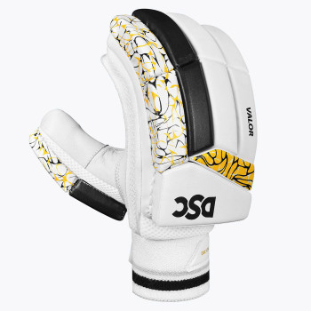 Intense Valor Cricket Batting Glove  -  Mens, Black,White,Yellow, Righ