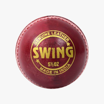 Swing Cricket Leather Ball  -  Red
