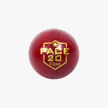 Pace 20 Cricket Leather Ball  -  Red