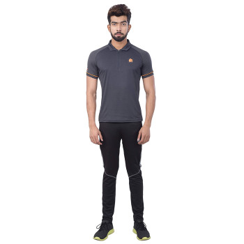 17 (Dragon Polo) T-Shirt  -  XL, Black, Orange, Mens