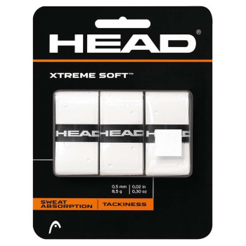 Extreme Soft Tennis Racket Grip  -  White, Dotted