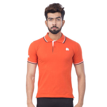 52(Polo) T-Shirt  -  XL, Orange, Mens