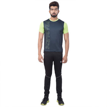 47(Round Neck) T-Shirt  -  M, Black, Green, Mens