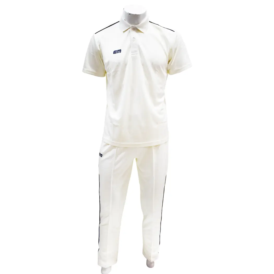 EM Eco H/S Cricket White T-Shirt and Lower Set - 6XS, Off White, Junior