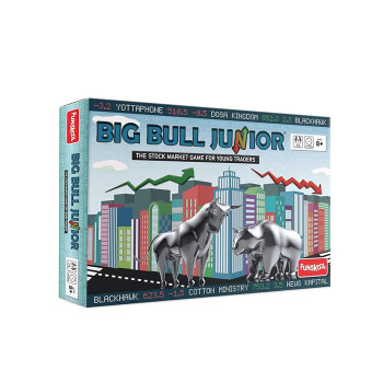 Big Bull Junior Board Games  -  8+, Red,Blue,Black, Cardboard, 4