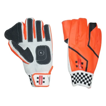 WK Indoor Cricket Wicket Keeping Gloves - Mens, Red,White