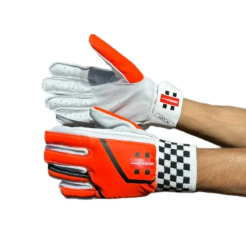 Indoor Cricket Batting Glove  -  Mens, Red,White, Right-handed