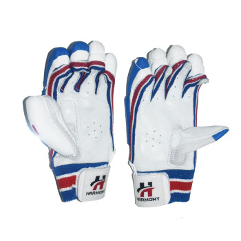 Harmony Cricket Batting Glove  -  Blue, White, Silver, Mens, Right-handed