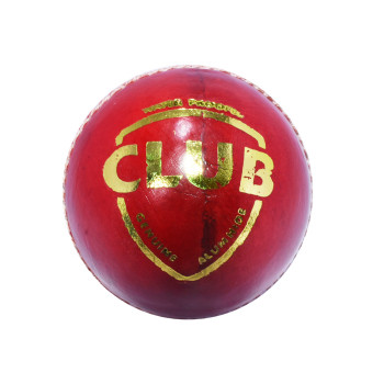Club Cricket Leather Ball  -  Red