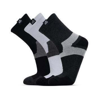 Quarter- 3 IN 1 Socks  -  Standard, Grey,Black,White, Unisex, Mid Ankl