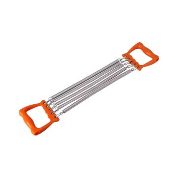 With 5 Spring Gym Chest Expander  -  Pink, Steel