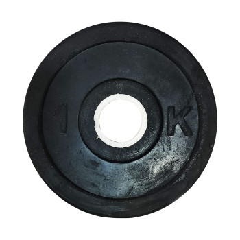 Lifting Plate Gym Weight Disk  -  Black, 1 Kg