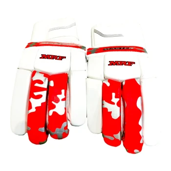 Master Cricket Batting Glove  -  Junior, Red,White, Right-handed