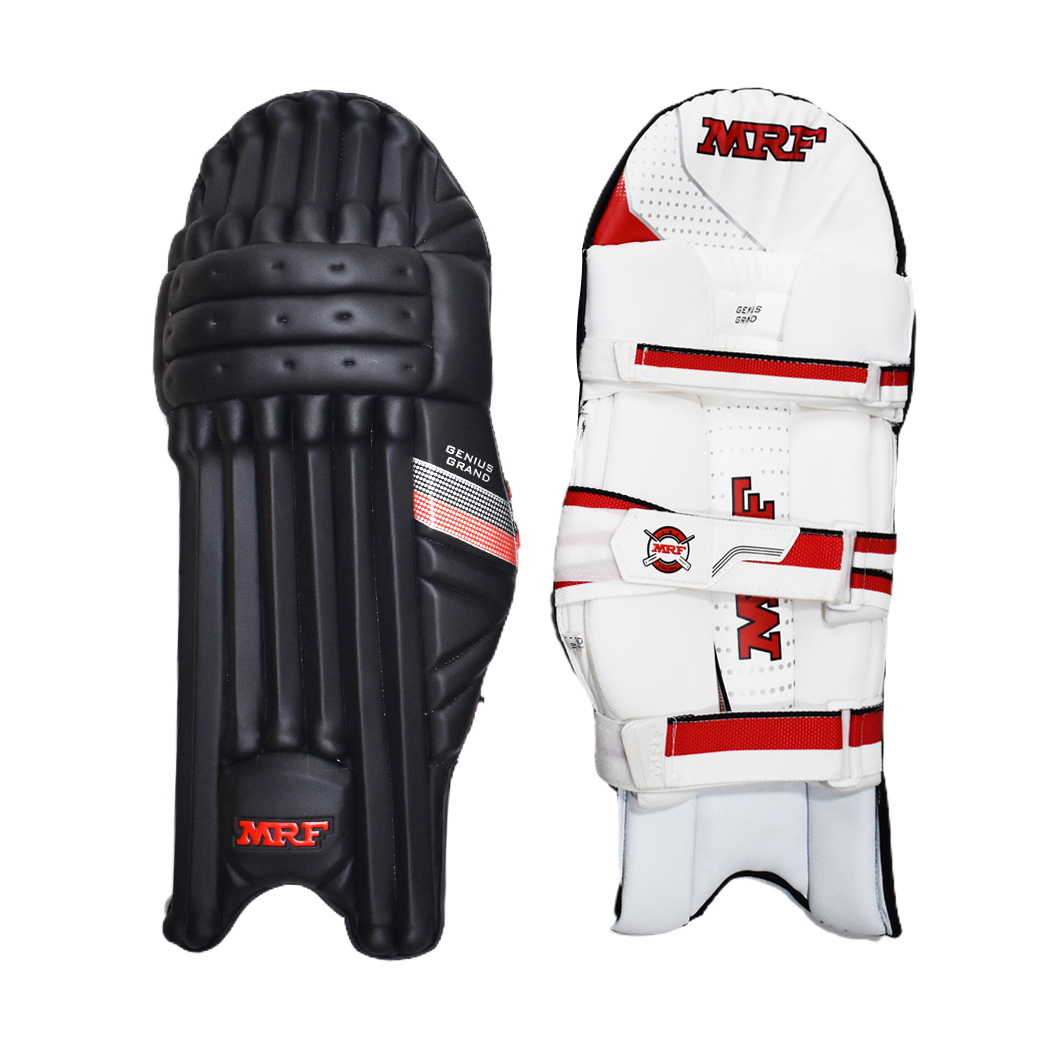 MRF Grand Jr Cricket Leg Guard  -  Youth, Black, Right-handed