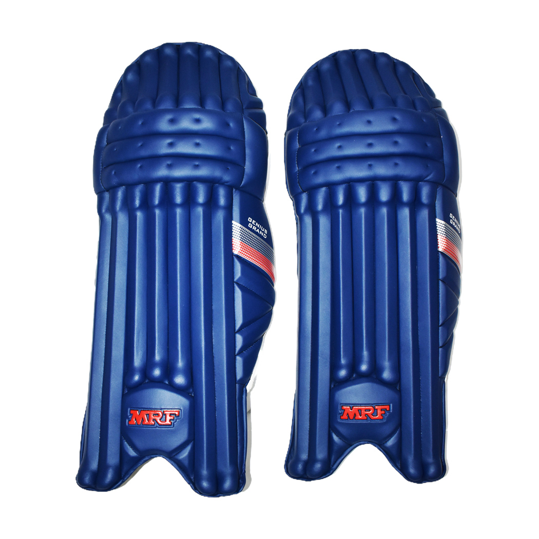 MRF Grand Jr Cricket Leg Guard - Youth, Navy, Right-handed