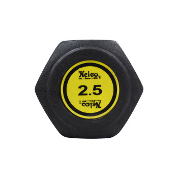 Hexagonal Rubberised Gym Dumbell  -  Black, 2.5kG