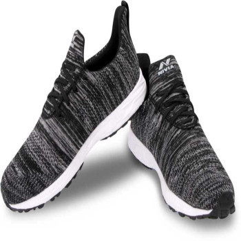 Impulse Knitted Athletic Running Shoes  -  9, Black, Mens