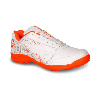 Bouncer Cricket Shoes  -  10, White,Orange, Mens