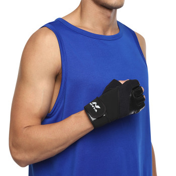 Prowrap 2.0 Gym Gloves  -  M, Black