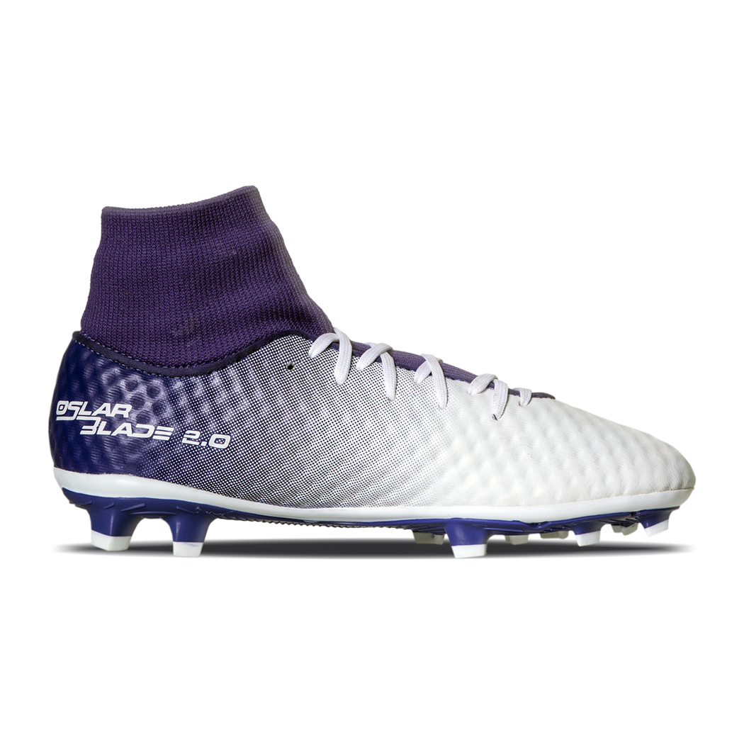 Nivia Oslar Blade 2.0 Football Shoes - 7, White,Purple, Mens