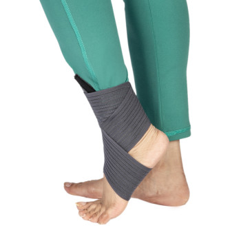 Compression Wrap Ankle Support  -  Grey, Free Size