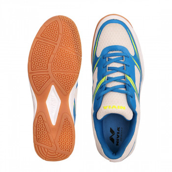 Nivia New Super Court Badminton Shoes 5, Blue, White