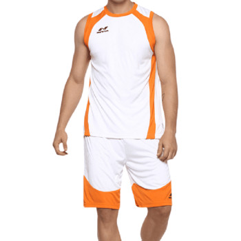 Phantom Jersey Basketball T-Shirt and Lower set  -  S, White, Orange