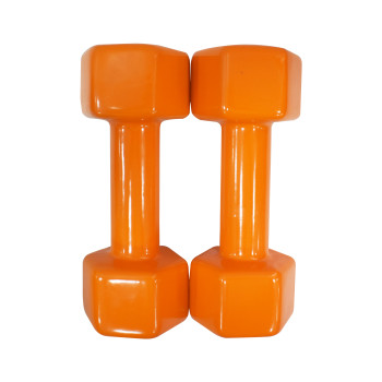 Vinyl Gym Dumbell  -  Orange, 3 Kg