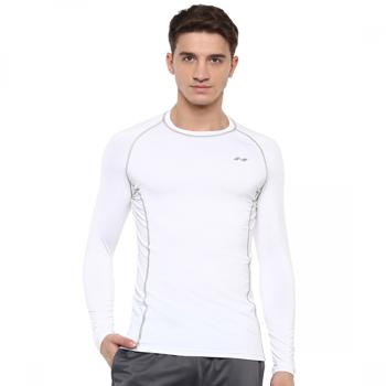 Compression Tee T-Shirt  -  L, White, Mens