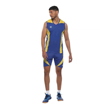 Flash Jersey Lower Volleyball T-Shirt and Shorts Set  -  XS, Blue, Yellow