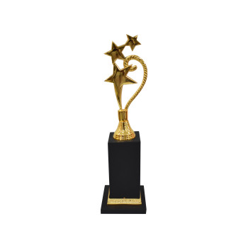 Handle Star Trophy  -  Gold,Black, 14 Inch