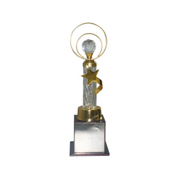 4155 Trophy  -  Gold, Brown, Silver, Diamond, 14.5 Inch