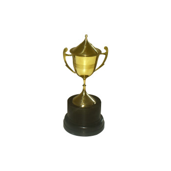 Wine Cup Trophy  -  Gold, Black, 7 Inch