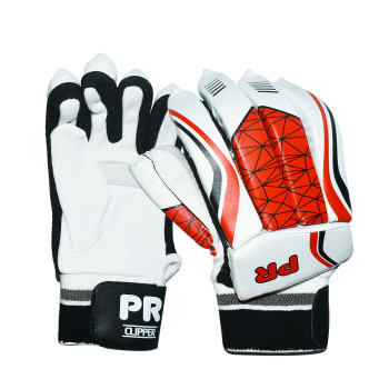 CLIPPER Cricket Batting Glove  -  Youth, Red,Black,White, Right-handed